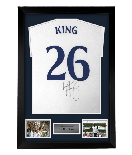 FRAMED Ledley King hand signed Tottenham Hotspur autographed T-Shirt Spurs