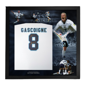 PREMIUM FRAMED Paul Gascoigne hand signed Euro 1996 England autographed Shirt