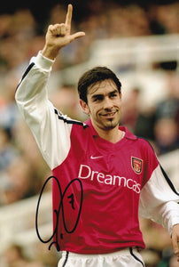 Robert Pires Hand Signed Arsenal Action Photo Autograph