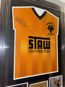FRAMED 1988 Wolves hand signed Steve Bull shirt autographed Wolverhampton Wanderers