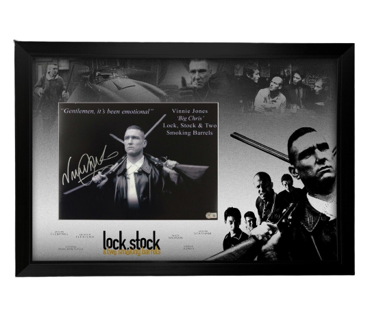 FRAMED Vinnie Jones hand signed Lock Stock Movie Photo autographed