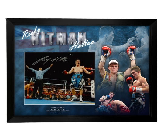 Framed Ricky Hatton Hand Signed Boxing Photo 'Hitman'