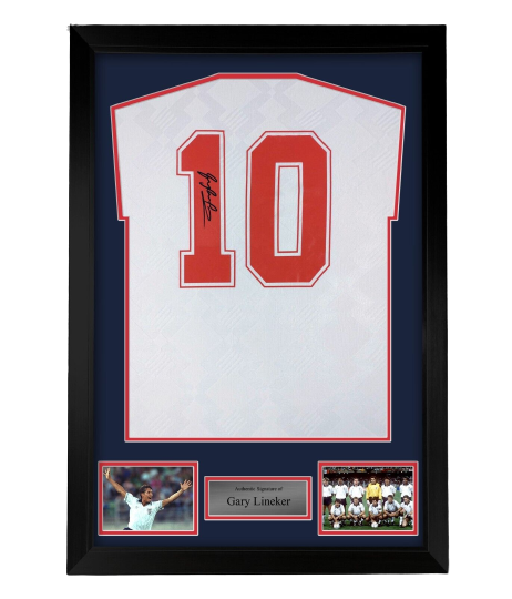 FRAMED Gary Lineker hand signed 1986 England autographed Shirt