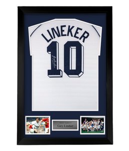FRAMED Gary Lineker hand signed Tottenham Hotspur autographed Shirt Spurs