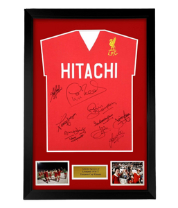 FRAMED European Cup 1977 Liverpool Multi Signed Shirt PHOTO PROOF COA