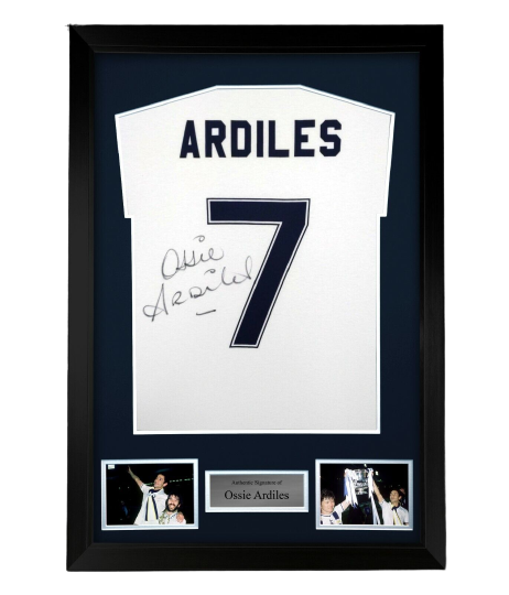 FRAMED Ossie Ardiles hand signed Tottenham Hotspur autographed T-Shirt Spurs