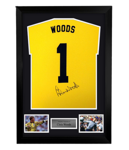 FRAMED Chris Woods hand signed shirt autographed England Norwich City