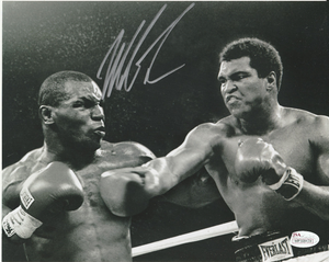 Mike Tyson Boxing Iconic Punch Hand Signed Photo JSA Authentication