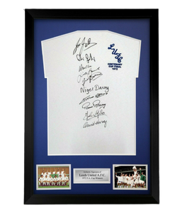 FRAMED 1972 FA Cup multi hand signed squad shirt autographed Leeds United