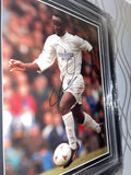 Framed Tony Yeboah hand signed Action photo Leeds United