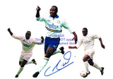 Tony Yeboah hand signed montage C Leeds United Autograph