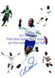 Tony Yeboah hand signed montage B Leeds United Autograph