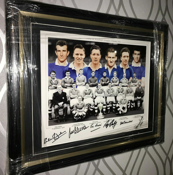 FRAMED 1954 1955 Multi Signed League Winners Photo autographed Chelsea PROOF