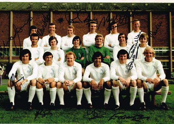 SALE 1972 FA Cup multi hand signed autographed photo Leeds United