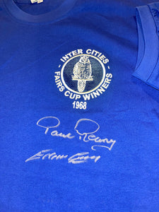 1968 Fairs Cup GRAY AND REANEY Signed Blue Leeds United shirt