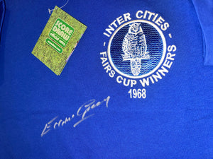1968 Fairs Cup Eddie Gray Signed Blue Leeds United shirt