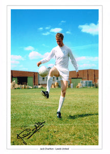 Jack Charlton hand signed autographed photo Leeds United