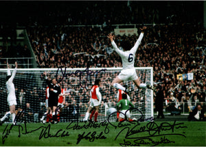1972 FA Cup multi hand signed autographed photo Leeds United