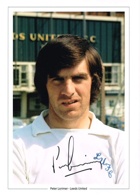 Peter Lorimer hand signed autographed photo Leeds United