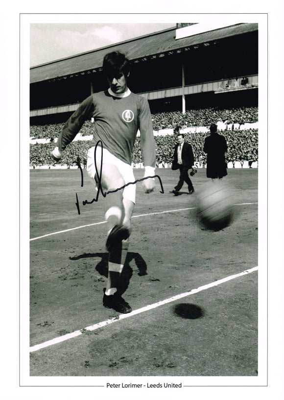 Peter Lorimer hand signed autographed photo Leeds United