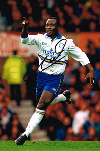 Tony Yeboah hand signed autographed photo Leeds United