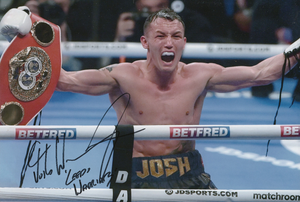 Josh Warrington Hand Signed Action Photo Leeds Warrior